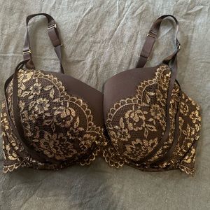Black and Gold Balconette Bra